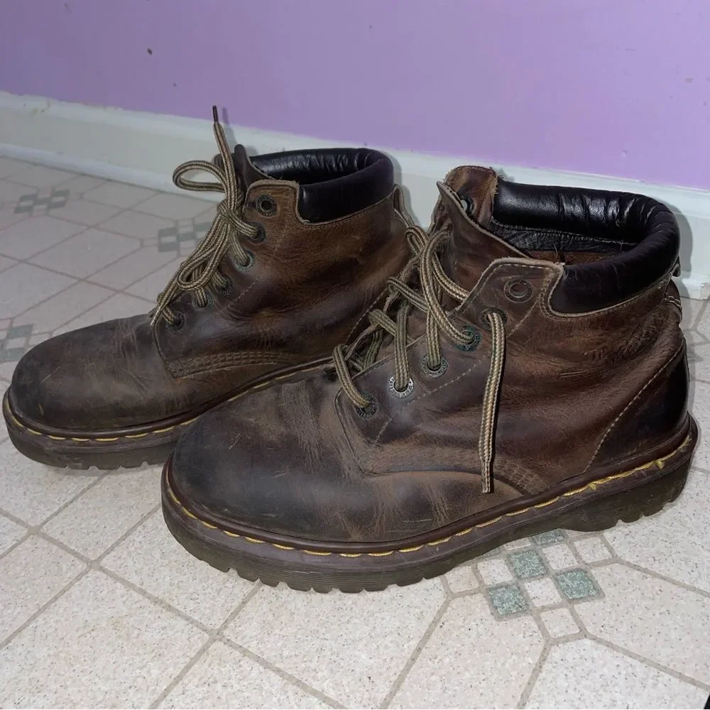 Vintage Dr Martens 939 Ben Boots Brown Leather Made In England Men Sz 8 UK 9 US